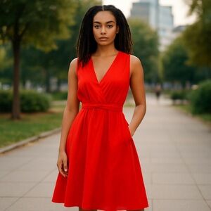 Elegant Red Sleeveless Dress